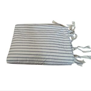 Ballard Designs Duvet Cover TWIN 100% Cotton Striped Natural Blue Preppy